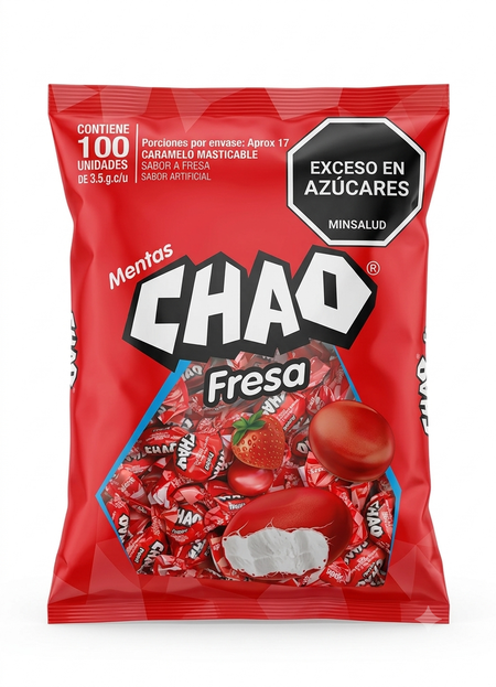 CHAO CARAMELOS FRESA (100U) X 1