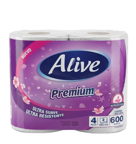 ALIVE PAPEL HIGIENICO 600H 4R X 12
