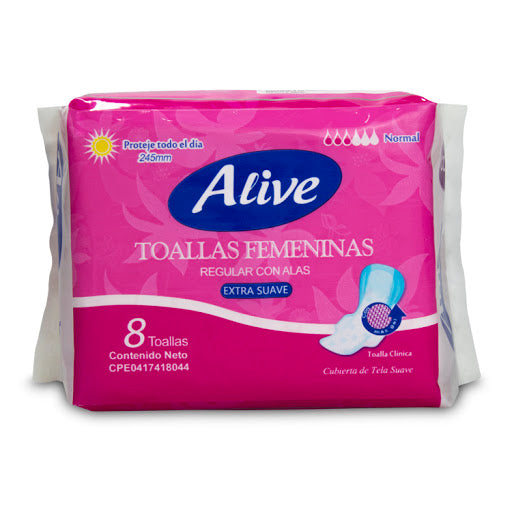 ALIVE TOALLAS DIA 8UND X 72