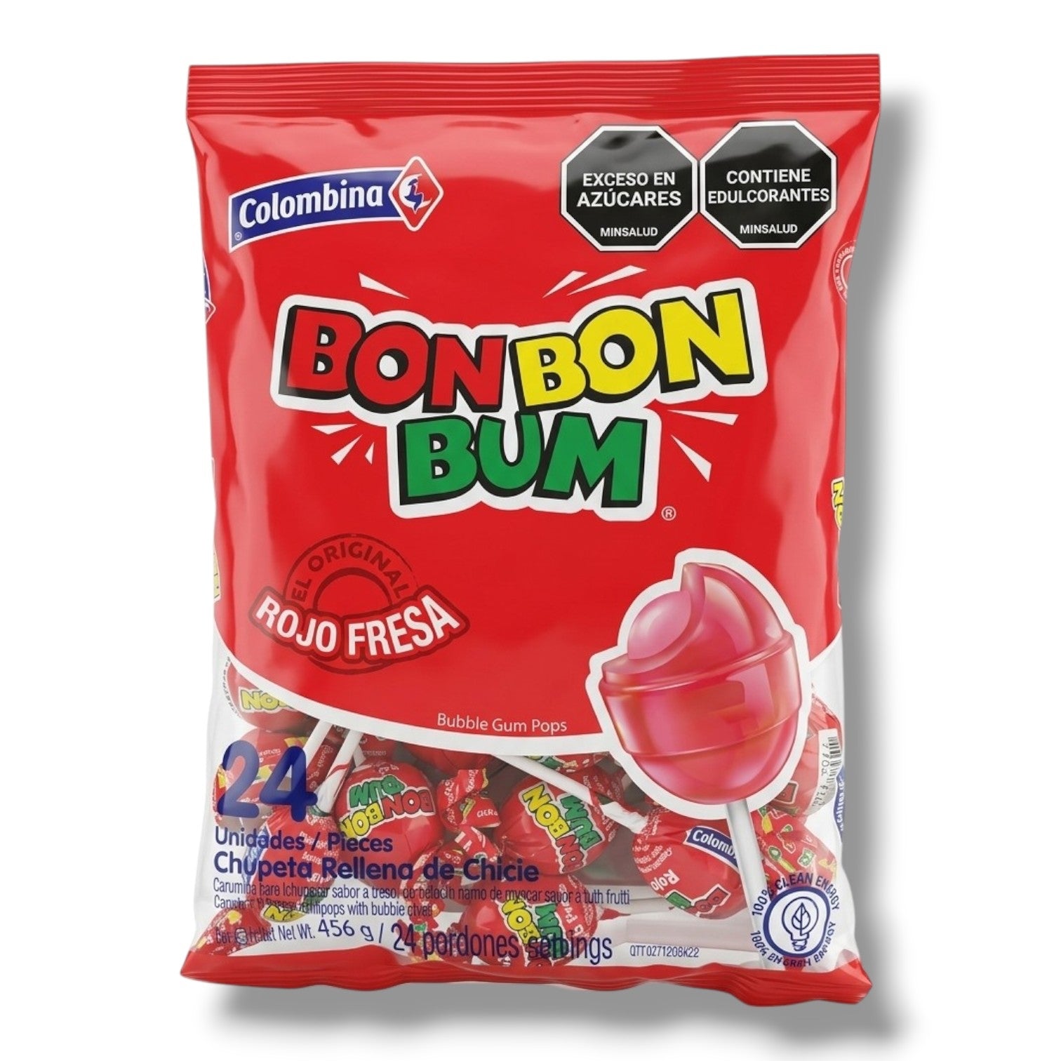 BON BON BUM CHUPETA FRESA (24U) X 1