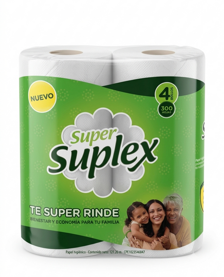 SUPLEX PAPEL HIGIENICO 300H 4R X 12