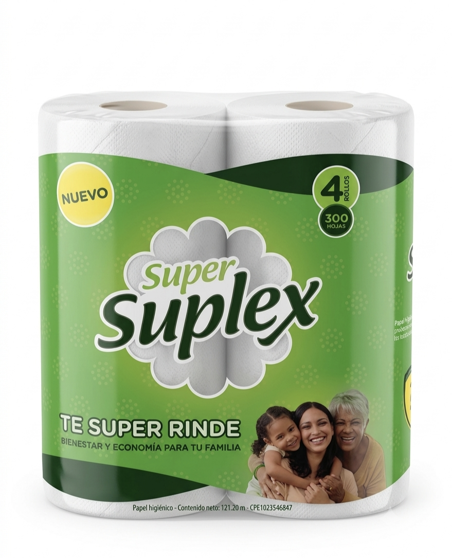 SUPLEX PAPEL HIGIENICO 300H 4R X 12