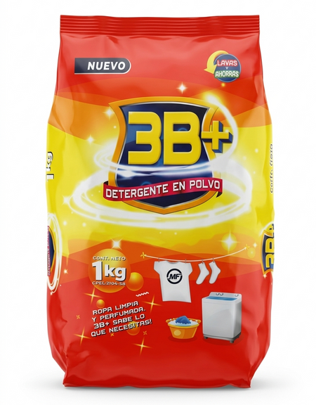 3B+ DETERGENTE EN POLVO 1KG X 18