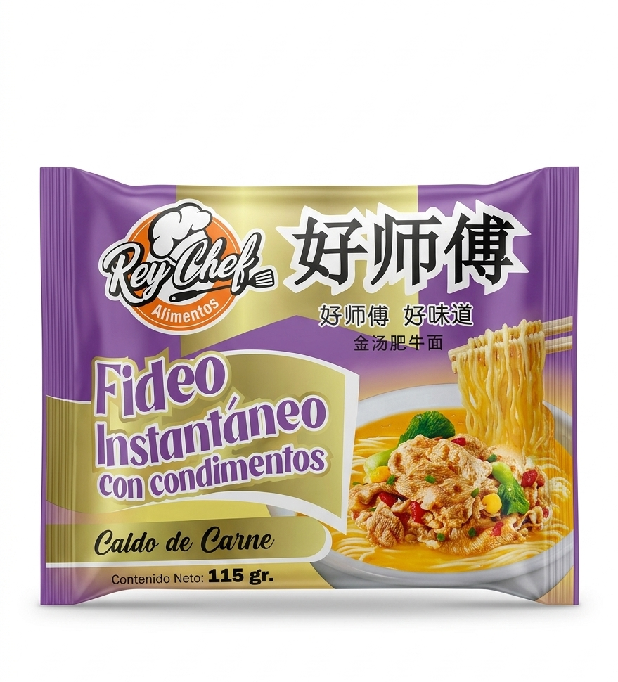 REY CHEF FIDEOS INS. (CARNE) 115G X 24