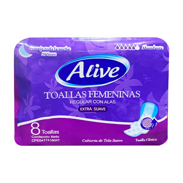 ALIVE TOALLAS NOCTURNAS 8UND X 72